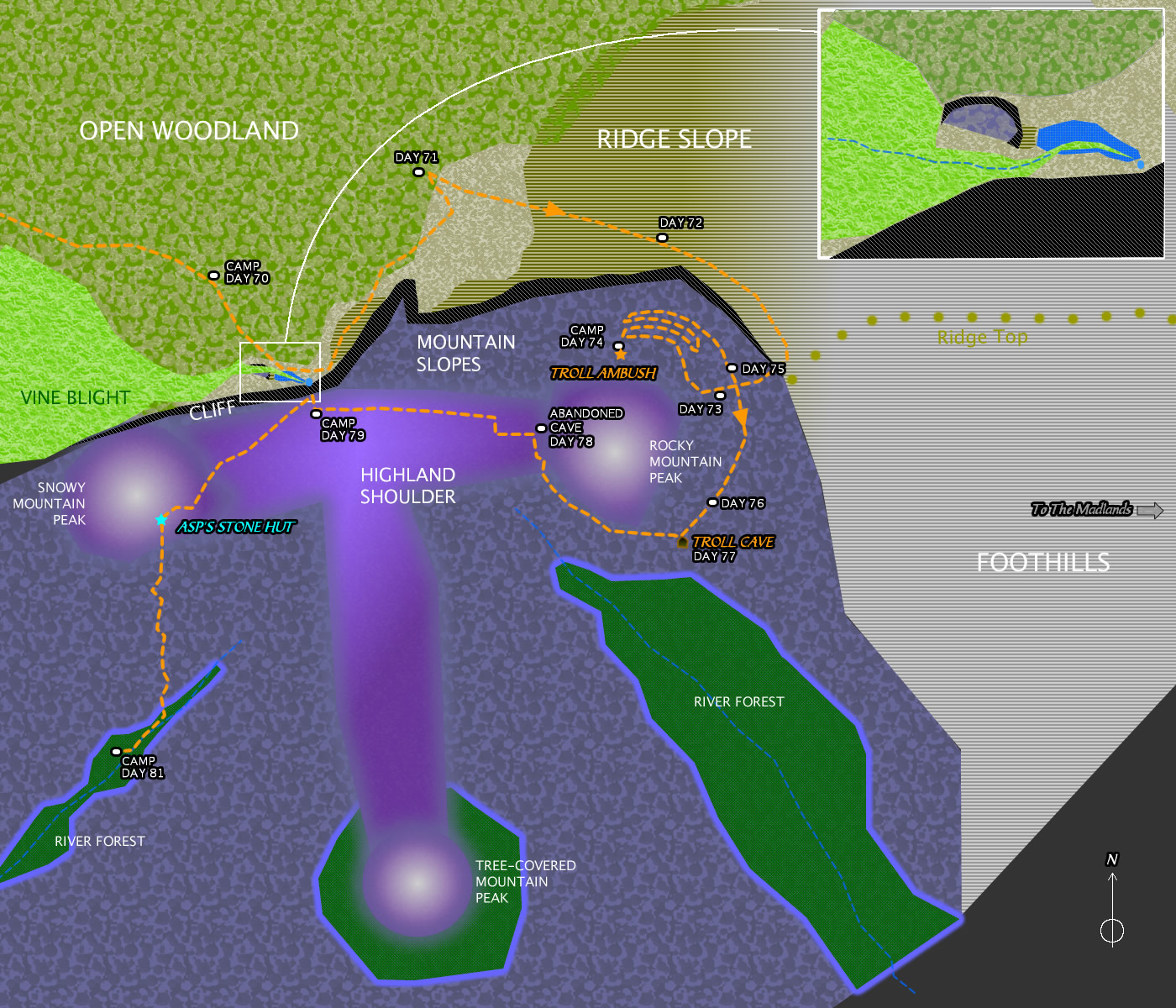 In the Vine Mountains, Day 82