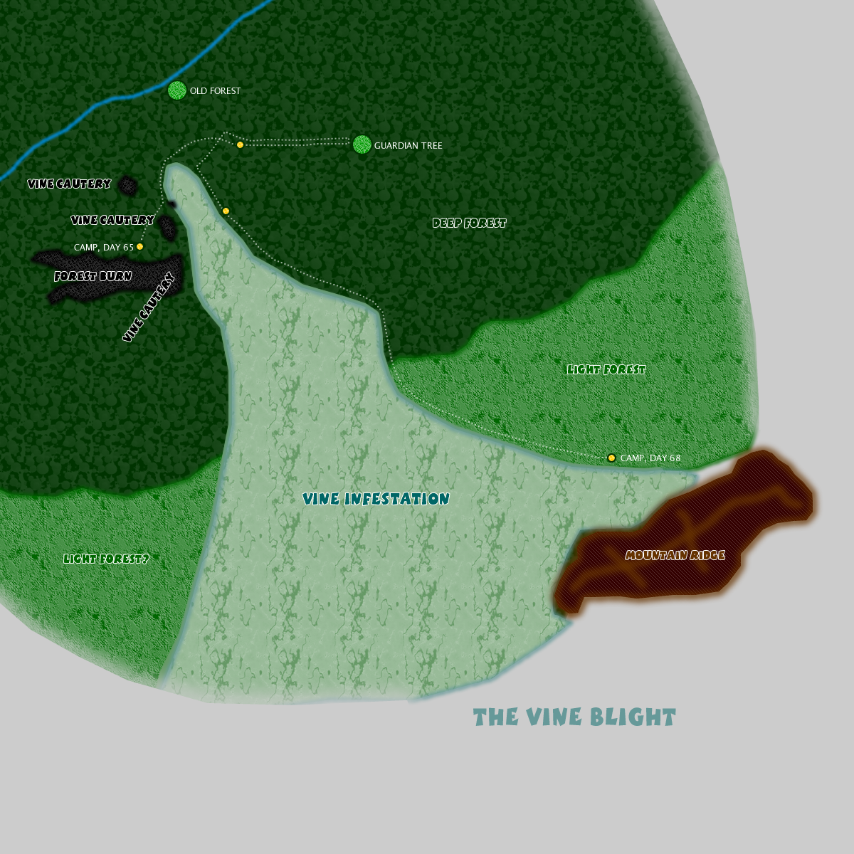 Aerial map of the Vine Blight, day 68